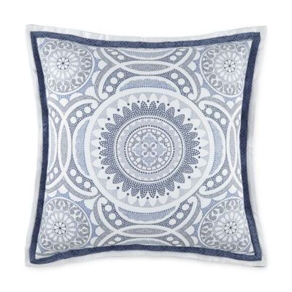 NEW Liz Claiborne Marion Medallion Euro Pillow Sham in Blue (Size: 26" x 26") - Picture 1 of 6